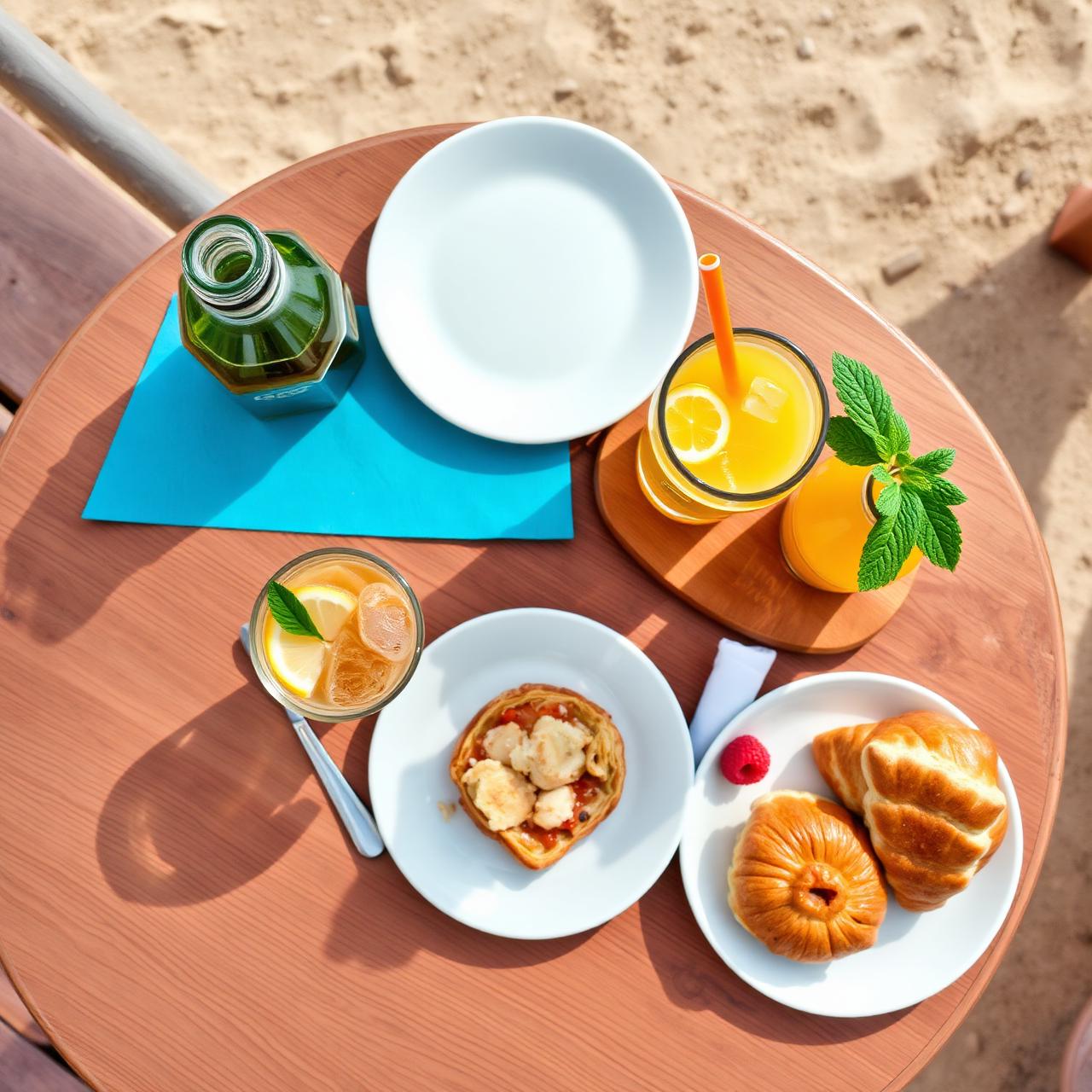Breakfast and iced coffee on a sunny morning at Mojo Bar